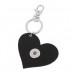 Leather 1 Button Heart Keyrings